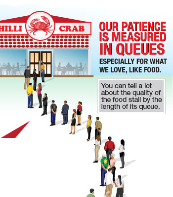 Singapore Culture: Singaporeans love to queue - We tell the quality of the food stall by the length of it's queue