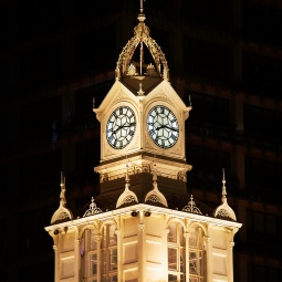 Top of the clock tower at Lau Pa Sat