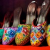 Close up shot of embroidered Peranakan shoes