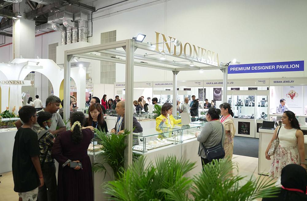 Indonesia Premium Designer Pavilion at SIJE 2023 showcasing jewelry from Indonesian designers