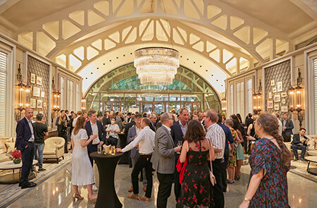 Reception networking event for World Stroke Congress 2022 delegates in a grand venue
