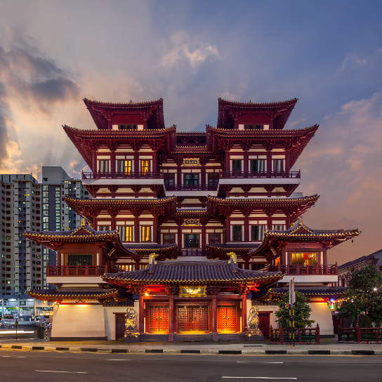 Landscape view of Buddha tooth relic temple & museum
