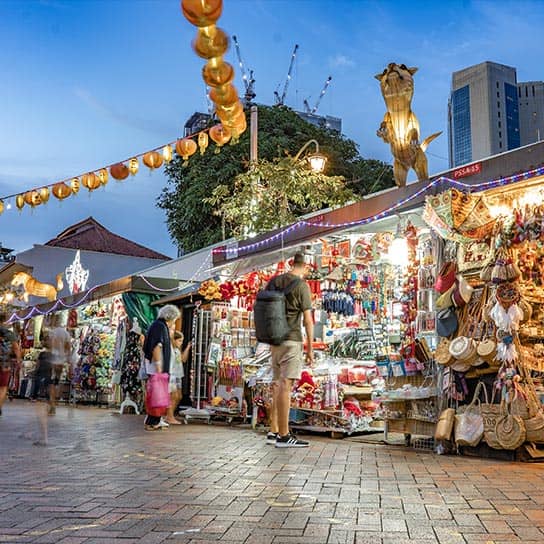 Landscape view of Chinatown street market