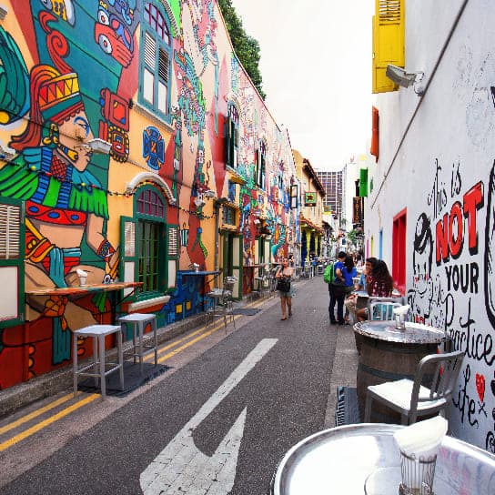 Haji Lane, a bustling narrow & colourful lane