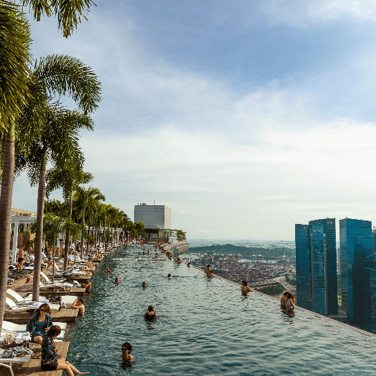 Infinity pool at the top of Marina Bay Sands