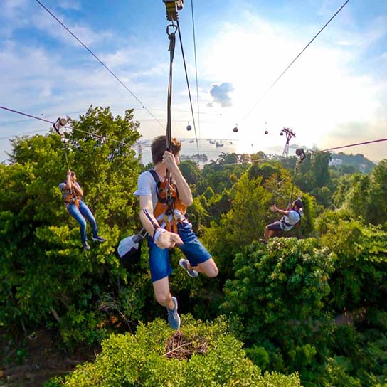 Cable ride mega adventure at Sentosa island