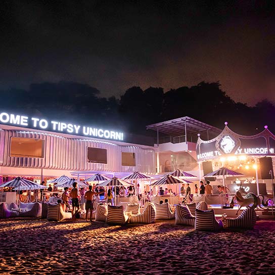 Tipsy Unicorn beach club at Sentosa