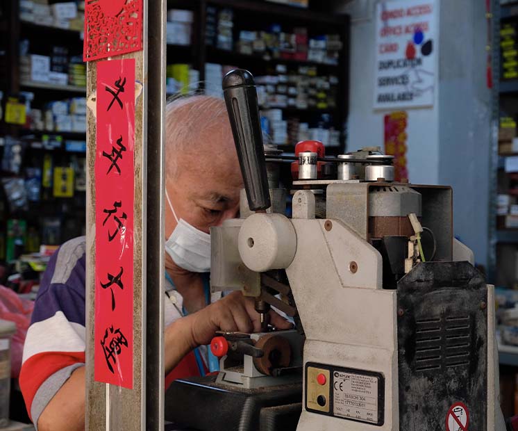 Man working at a store
