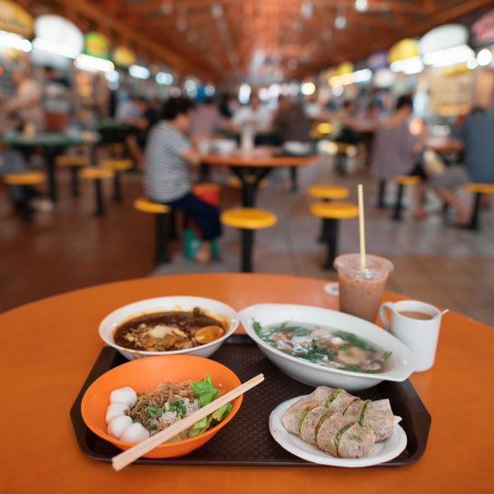 Explore delicious dishes at Maxwell food centre