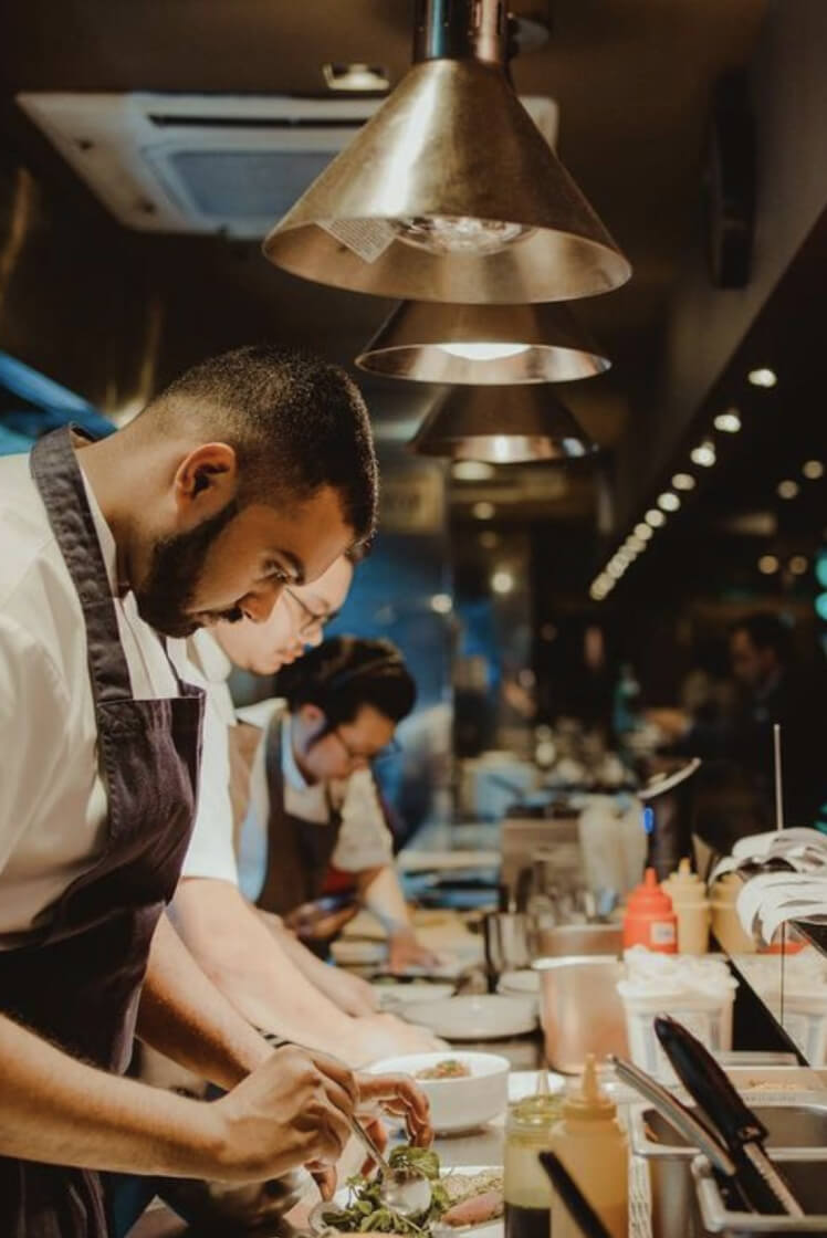 Thevar restaurant chef Mano Thevar in action