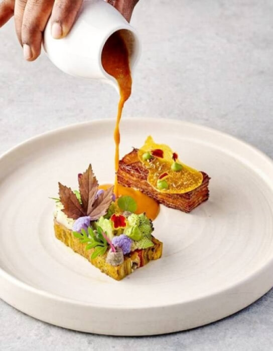 Indian twisted dish at Thevar restaurant 