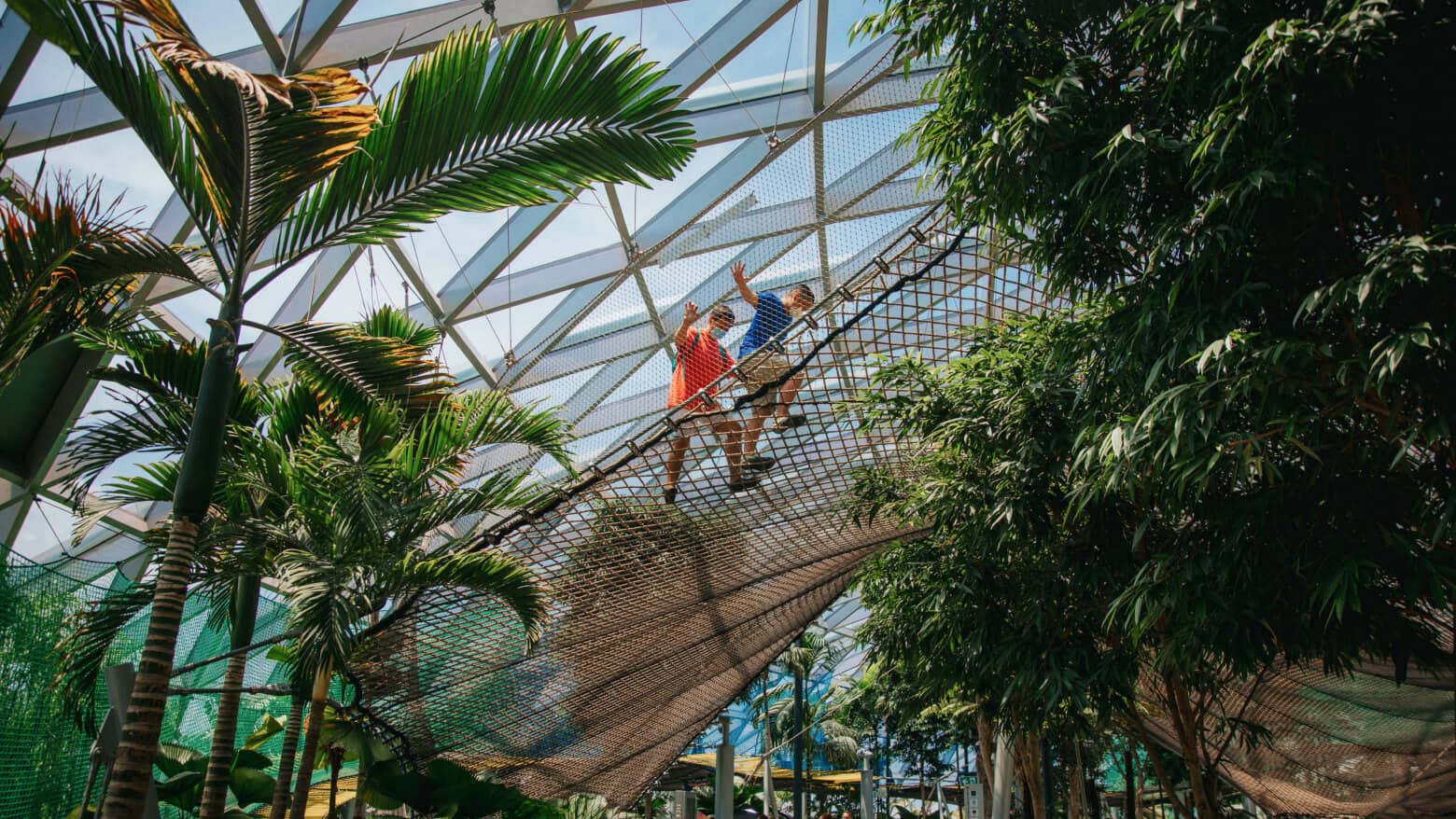 Sky-walking at Jewel Changi