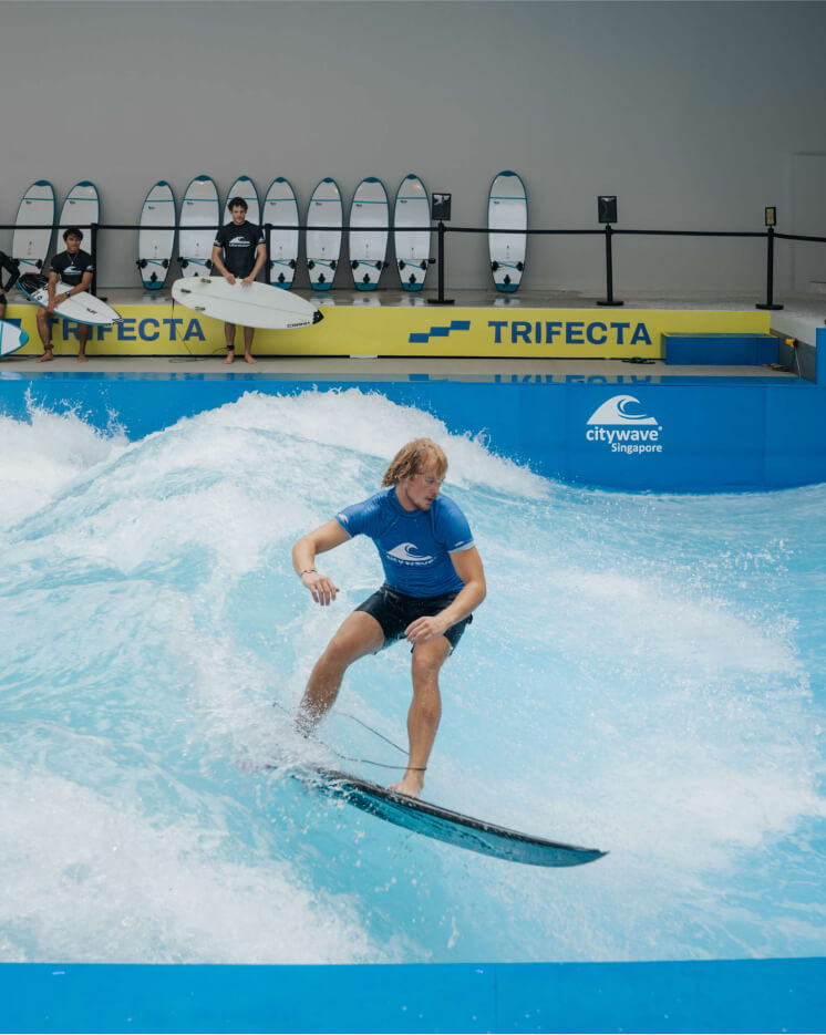 indoor skate and surfing experience at Trifecta