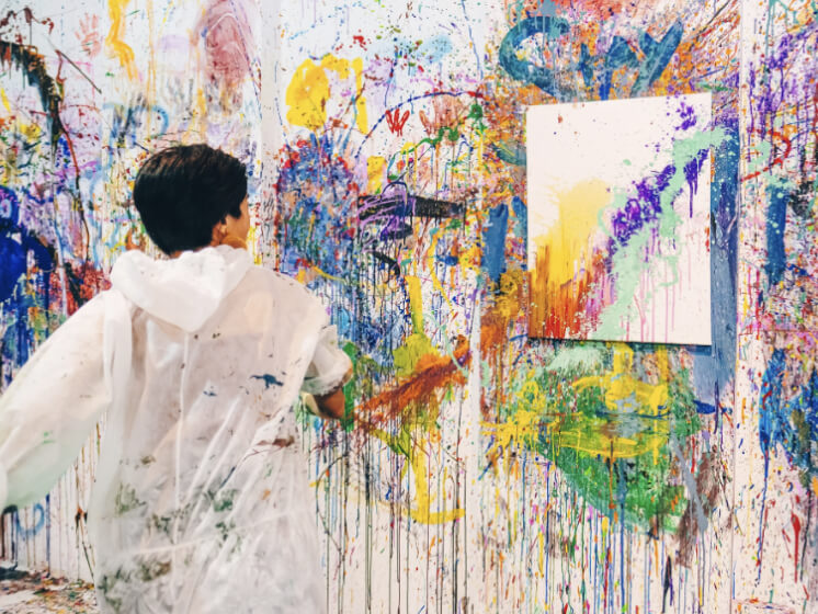Art therapy at Splat Paint House