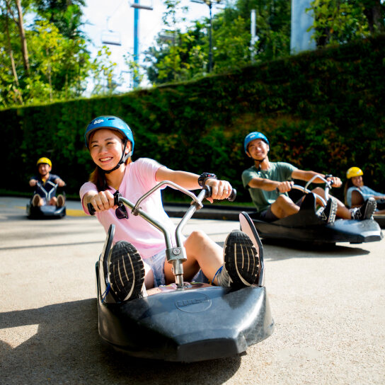 3-wheeled carts at Skyline Luge