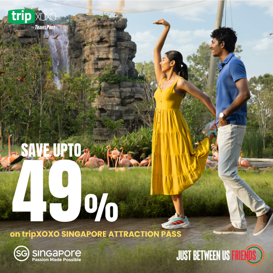 Couple enjoys Mandai Wildlife Reserve using TripXOXO's specially discounted Singapore attraction pass.