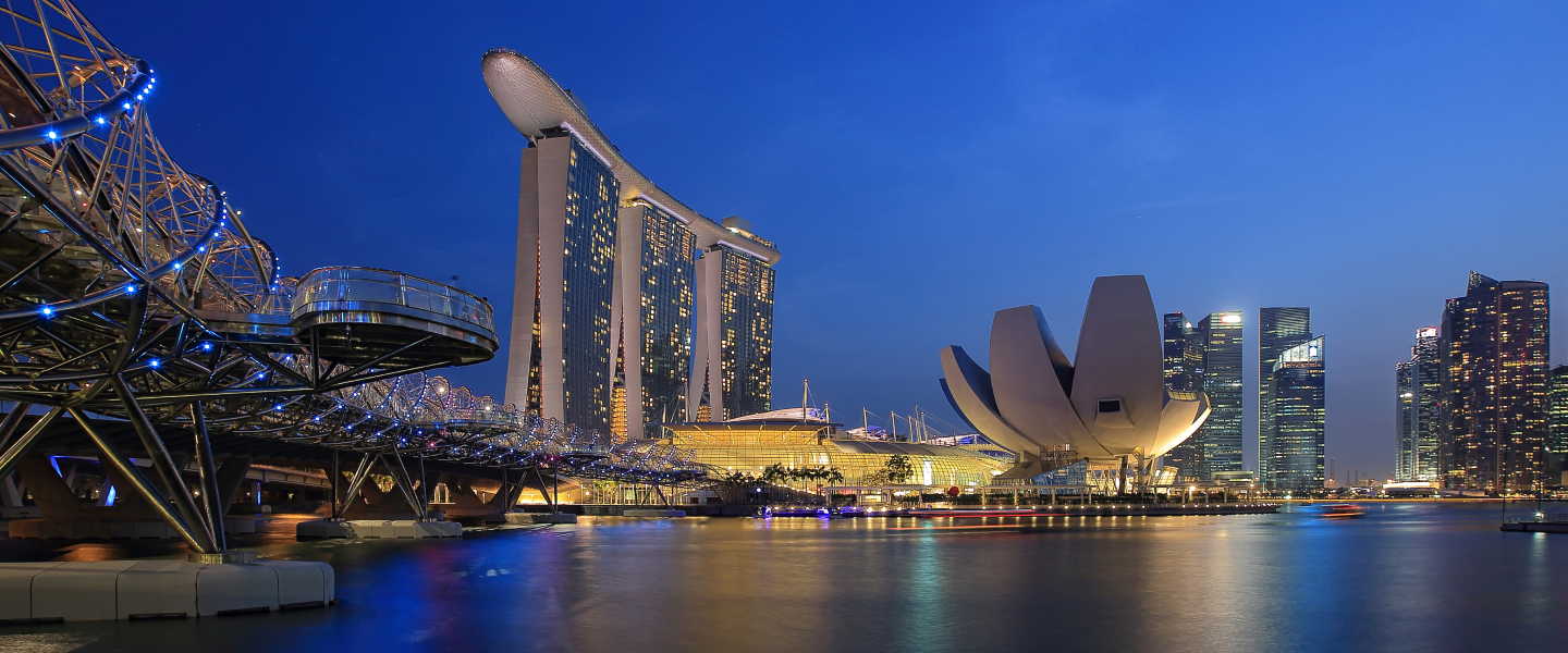 Majestic night view of Singapore city