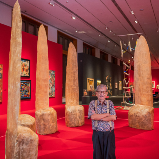 Artist Teo Eng Seng at his exhibition. We’re Happy. Are You Happy?