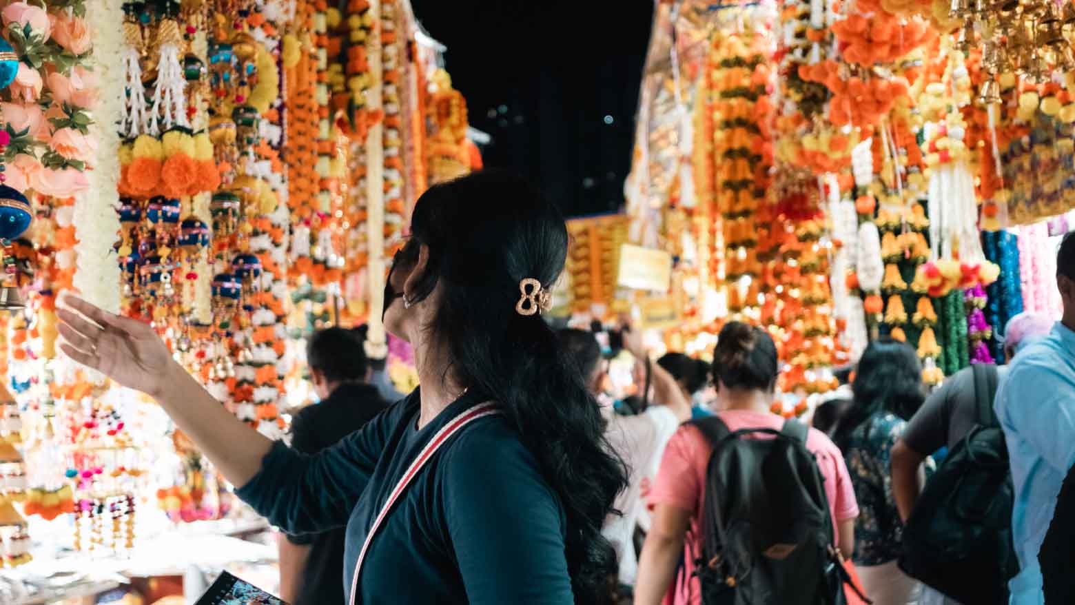 People shopping for Deepavali festival