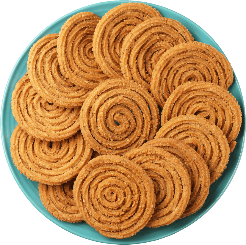 Dish filled with Muruku