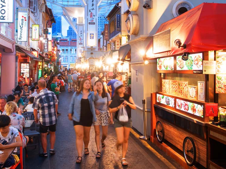 Food stalls along Smith street