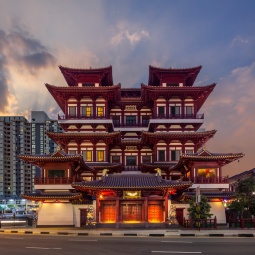 Buddha Tooth Relic Tempel zur goldenen Stunde