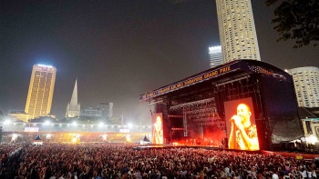 Das Musikkonzert von Maroon 5 im Padang während der Singapore Grand Prix-Saison