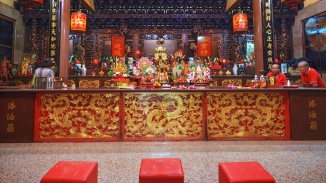 Innenansicht des Lorong Koo Chye Sheng Hong-Tempels