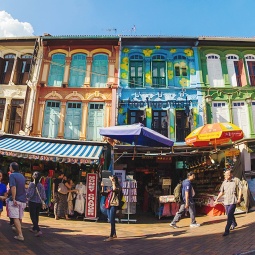 Denkmalgeschützte Shophouses in Chinatown