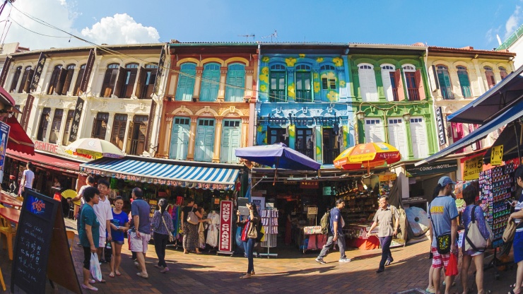 Denkmalgeschützte Shophouses in Chinatown