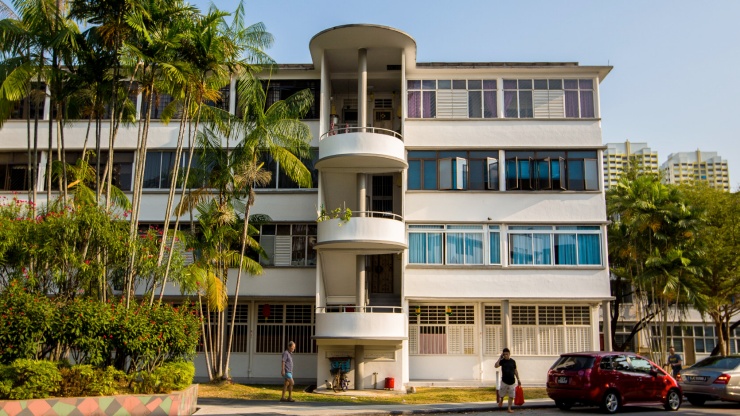 Architektur denkmalgeschützter Wohnungen in Tiong Bahru