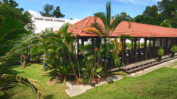 Aufnahme der Changi Kapelle und Museum von oben