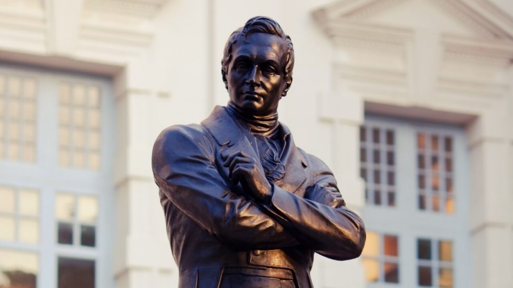 Bronzestatue von Stamford Raffles