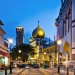 Die Sultan Mosque am Abend in Kampong Gelam