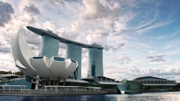 Ansicht des Marina Bay Sands und des ArtScience Museum™. 