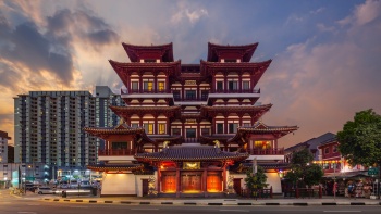 Außenansicht des Buddha Tooth Relic Tempel und Museum