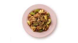 Top view of a plate of rojak