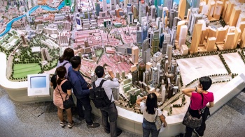 An aerial view of a diorama at the Singapore City Gallery at the Urban Redevelopment Authority’s headquarters