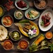 A variety of Singapore local dishes on a table