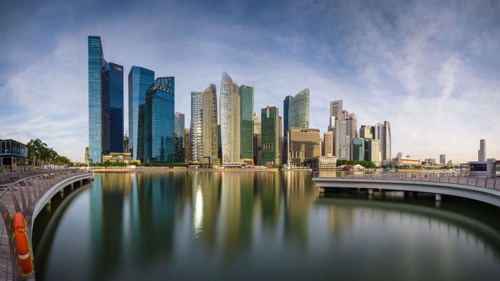 Landscape of Marina Bay in the day