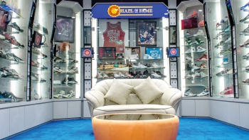 Interior of Le Hall of Fame sneakers display