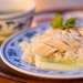 Close up shot of a plate of chicken rice
