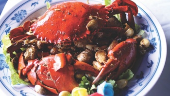 Crab dish served at New Ubin Seafood