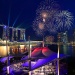 Fireworks lighting up the night sky during Singapore's National Day