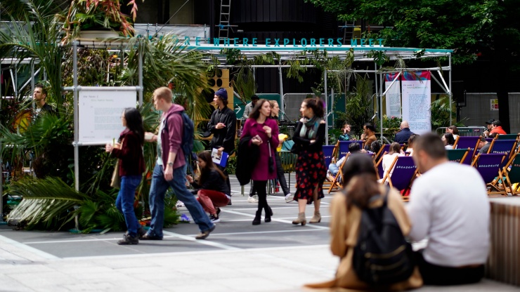 A wideshot of the Singapore: Where Explorers Meet event in Finsbury Avenue