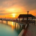 Changi Boardwalk saat matahari terbenam karya fotografer Vincent Chong.