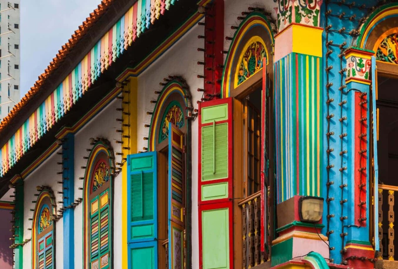 Chinese-style villa with gilded calligraphy, bamboo roof