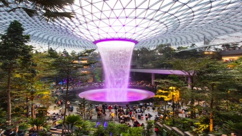 The HSBC Rain Vortex at Jewel Changi