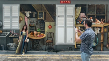 イップ・ユー・チョン作の壁画アート「私のチャイナタウンの家」