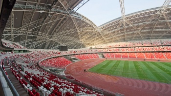 싱가포르 스포츠 허브 스타디움의 내부 모습. 
